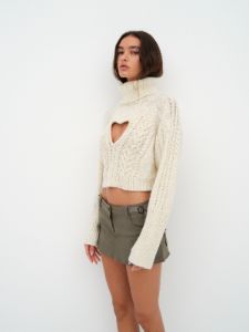 Vera Cropped Cut Out Sweater sold by For Love And Lemons