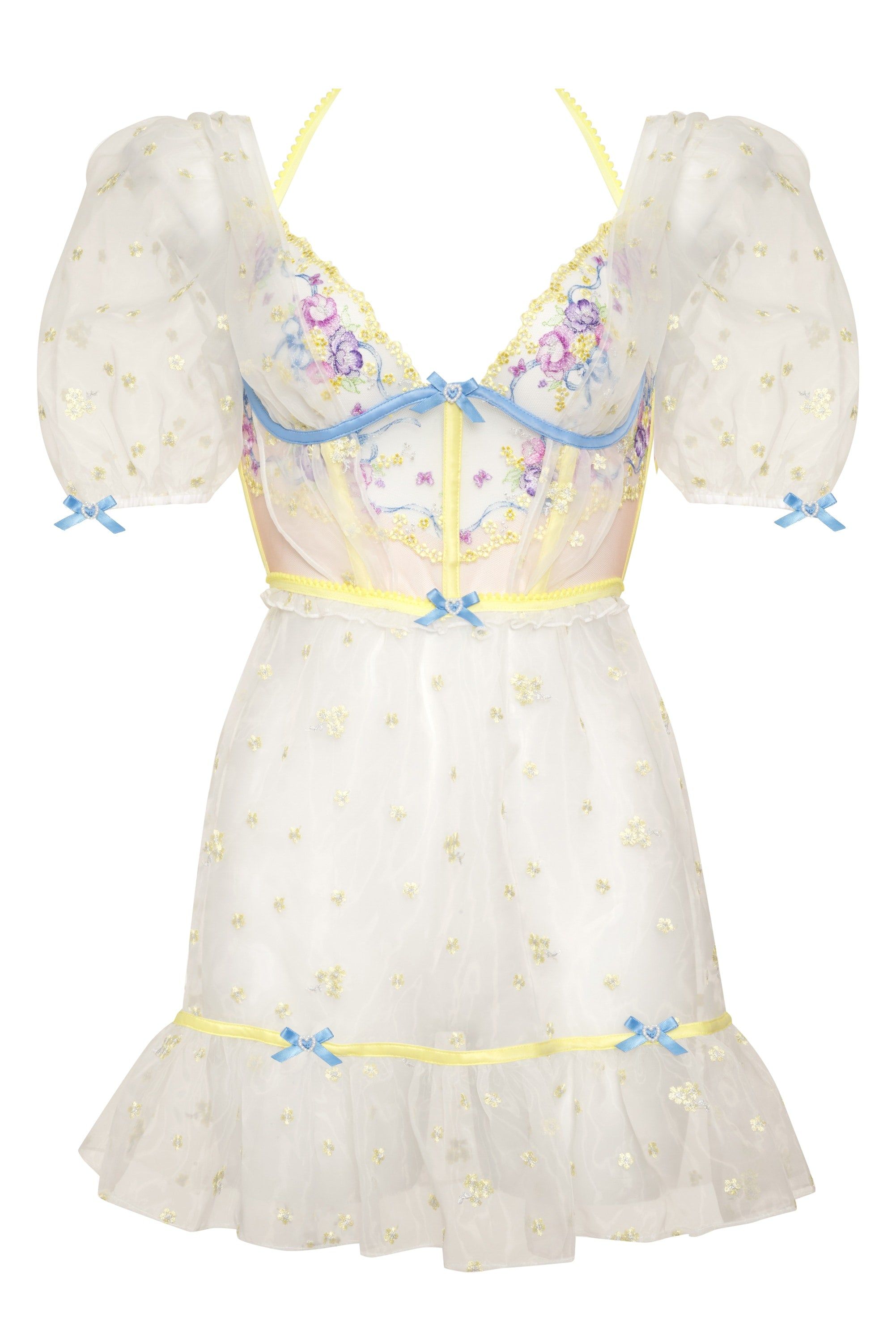 Lavender Meadows Embroidery Slip Dress sold by For Love And Lemons