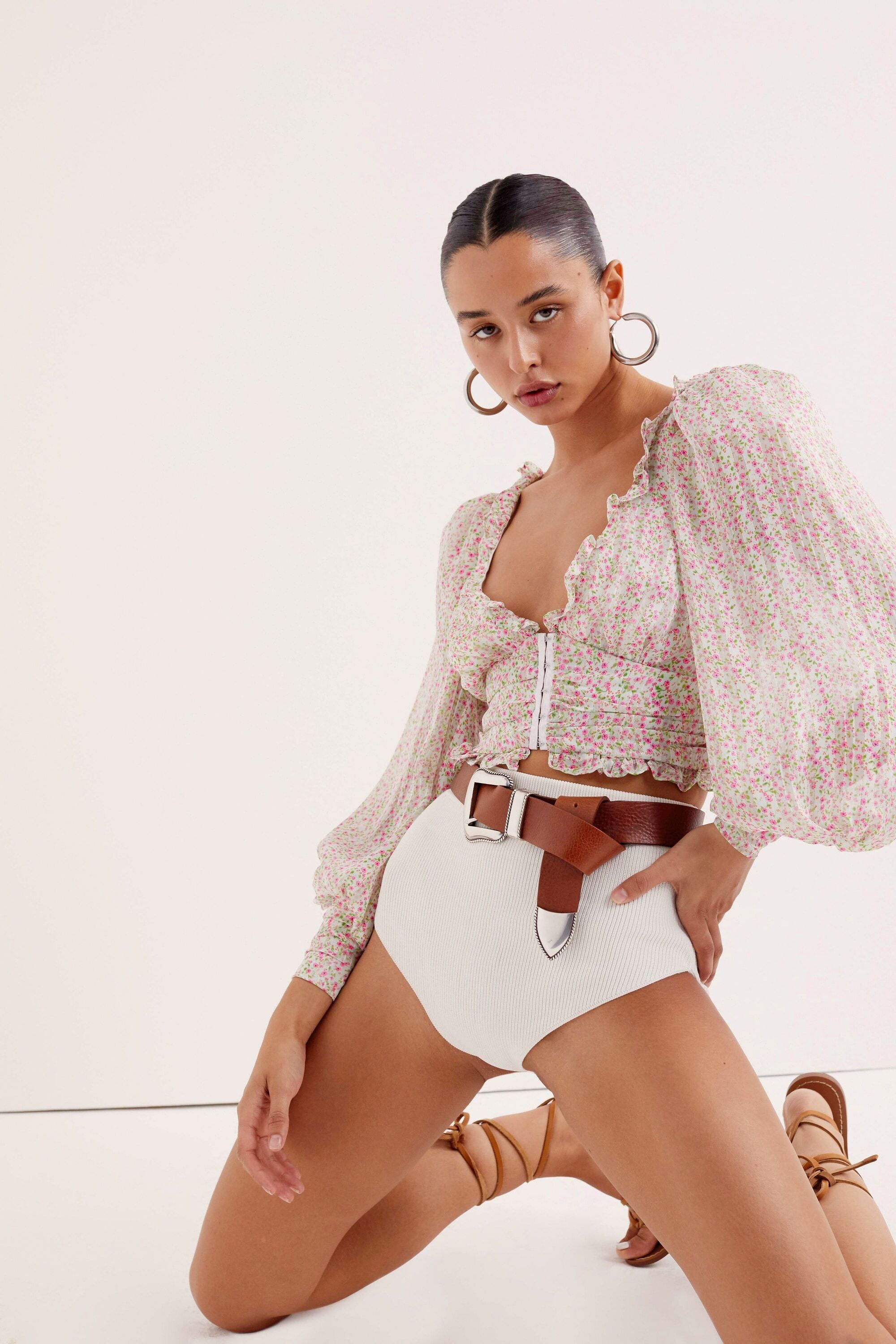 Natalie Crop Top sold by For Love And Lemons product image thumbnail 3