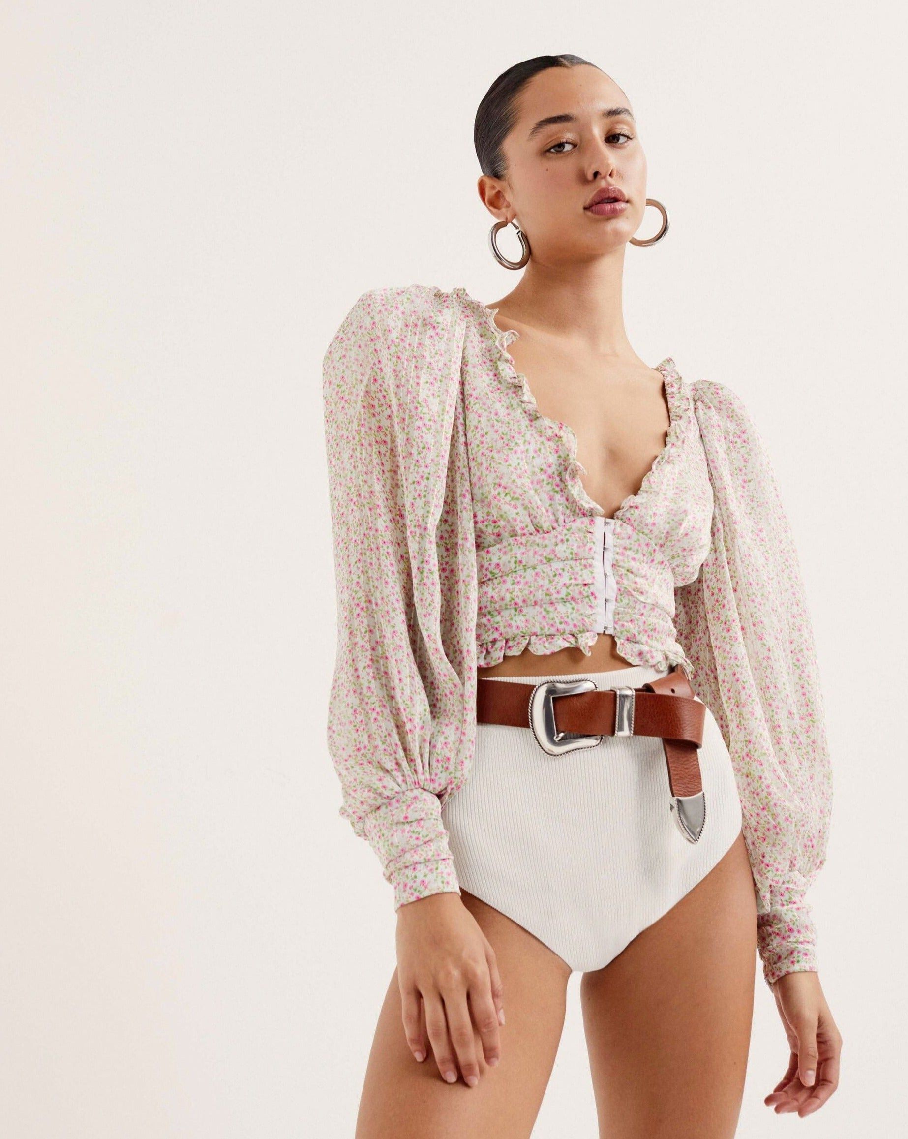 Natalie Crop Top sold by For Love And Lemons