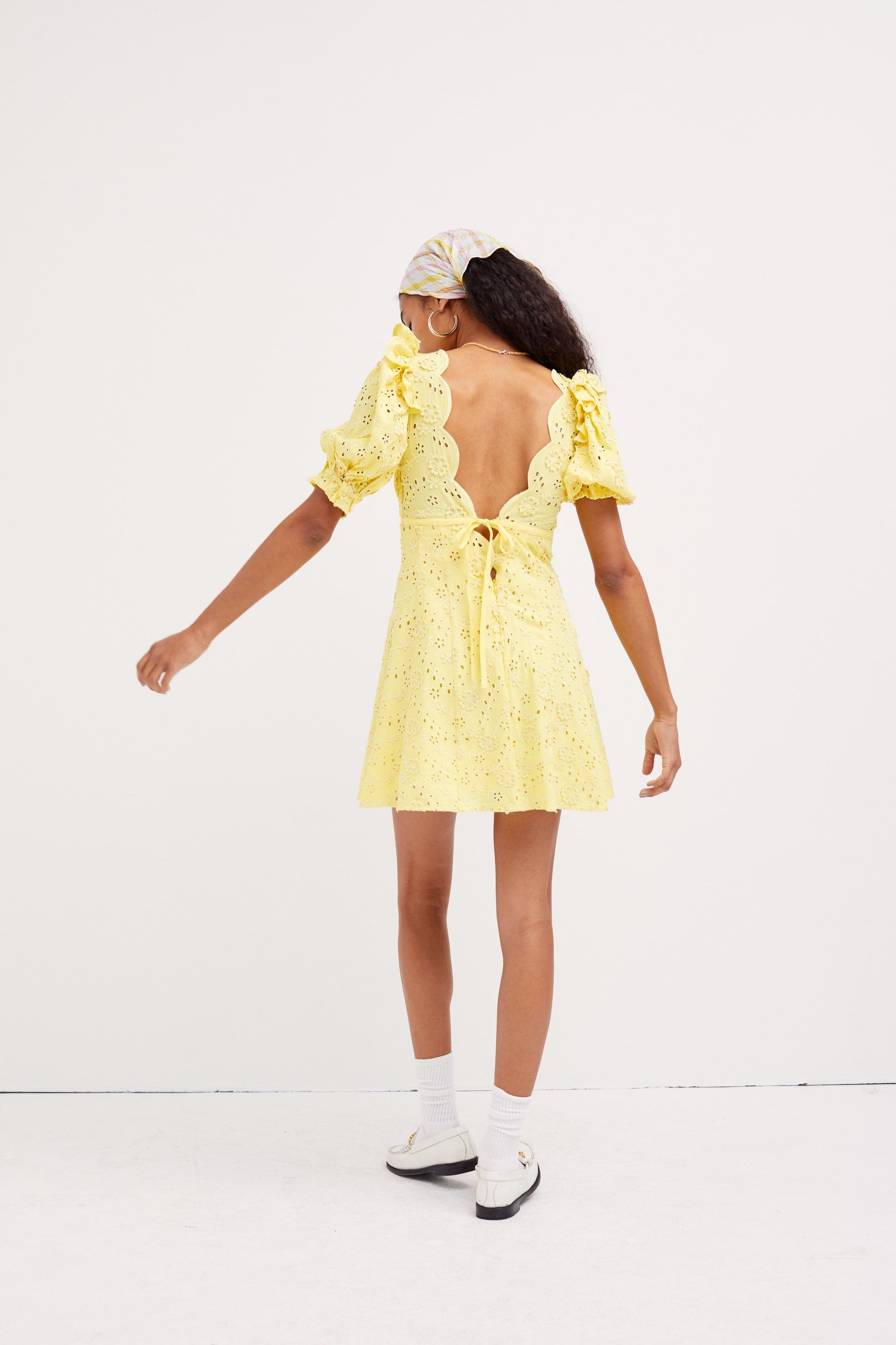 natalia puff sleeve mini dress For Love & Lemons Natalia Puff Sleeve Mini Dress