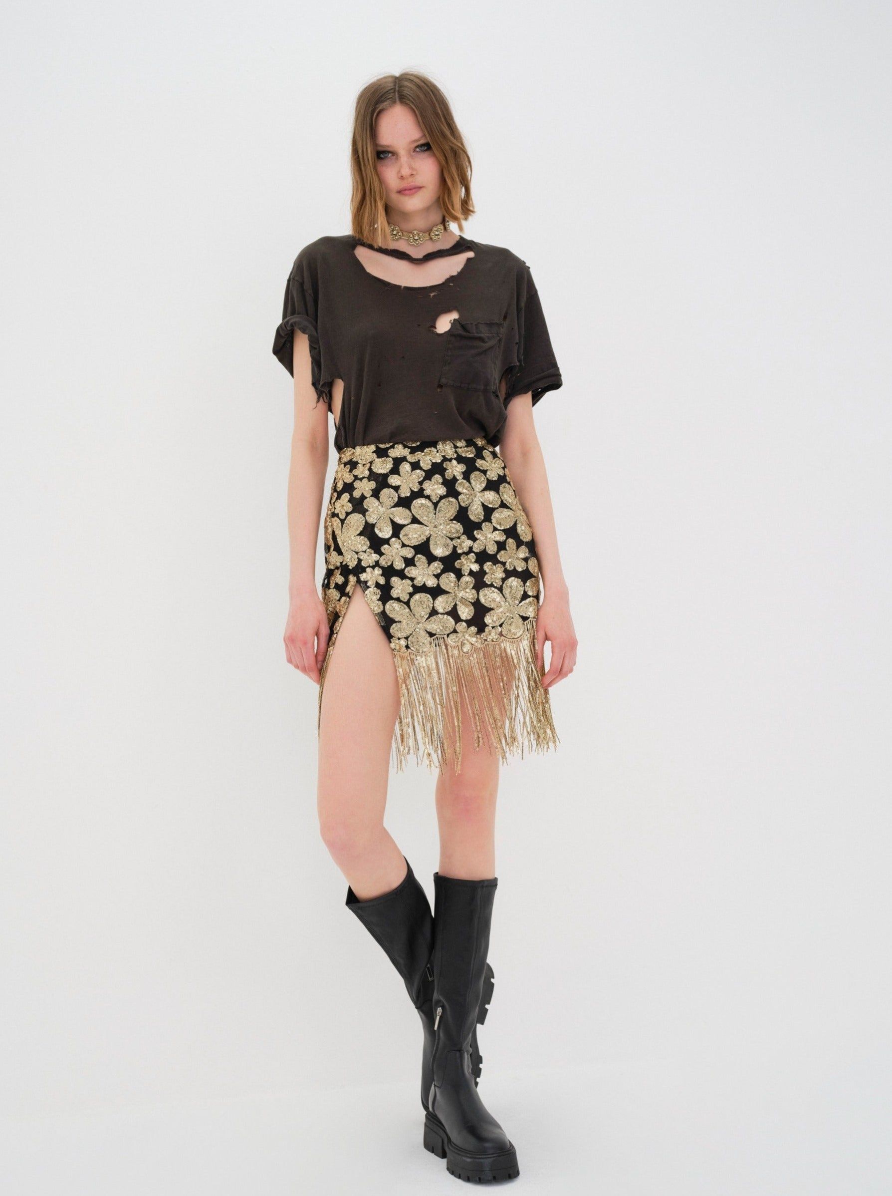 Colette Mini Skirt sold by For Love And Lemons product image thumbnail 4