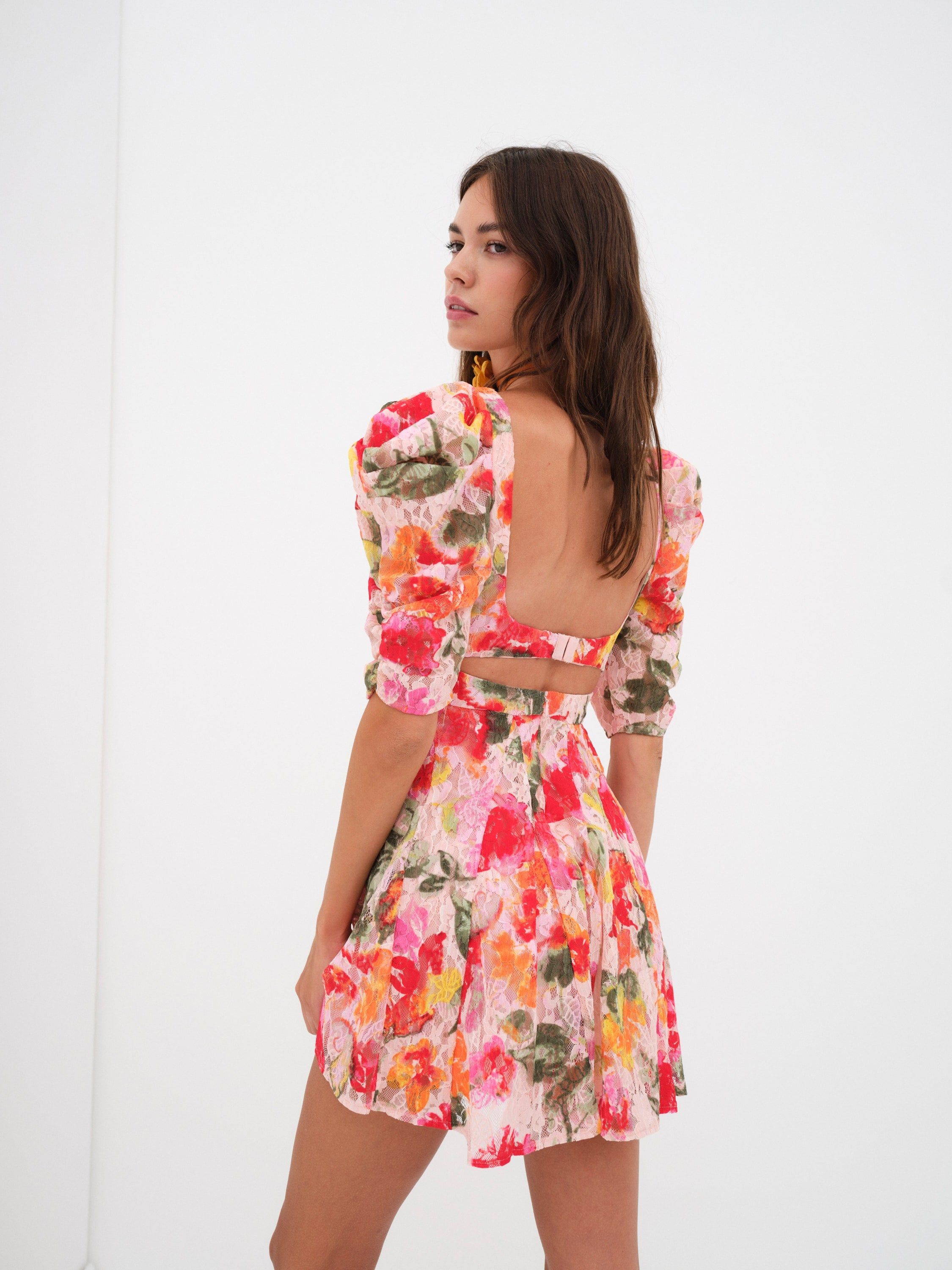 Dascha Puff Sleeve Mini Dress sold by For Love And Lemons product image thumbnail 2