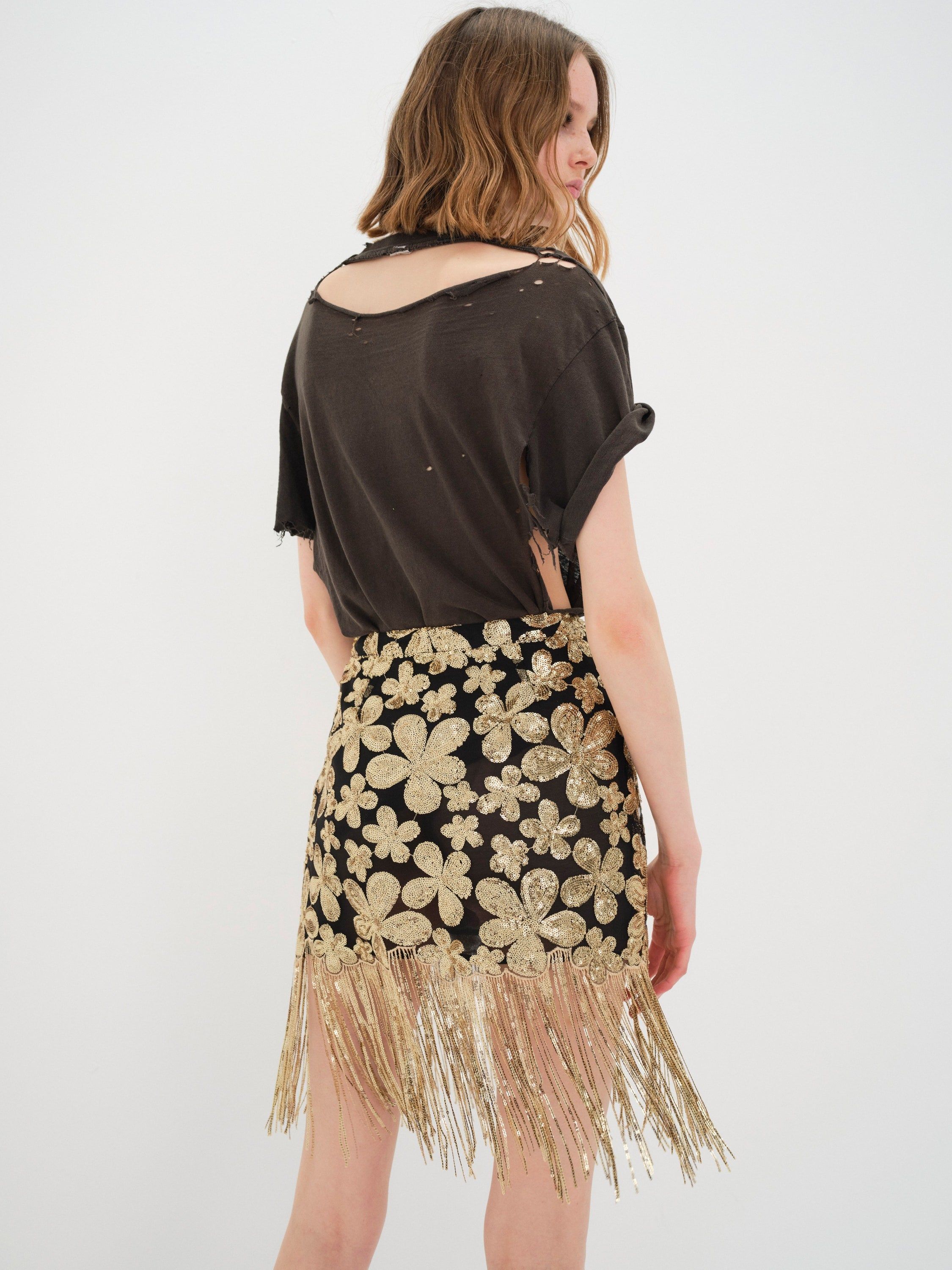 Colette Mini Skirt sold by For Love And Lemons product image thumbnail 3