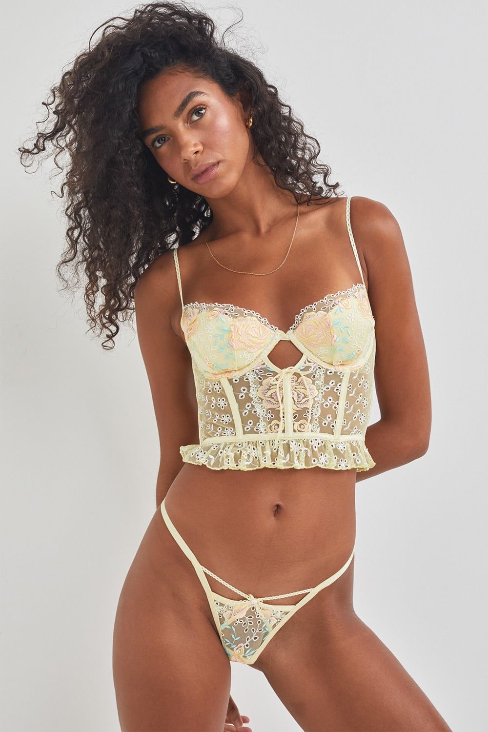 Vintage Eyelet Rose Thong Panty sold by For Love And Lemons product image thumbnail 4