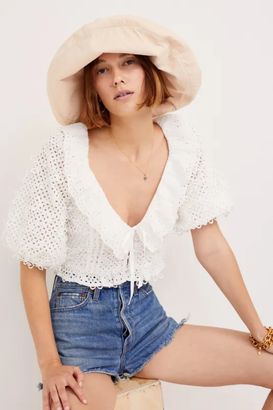 Cassie Crop Top sold by For Love And Lemons
