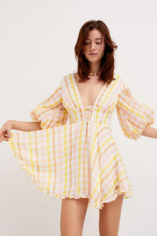 Rue Puff Sleeve Mini Dress sold by For Love And Lemons