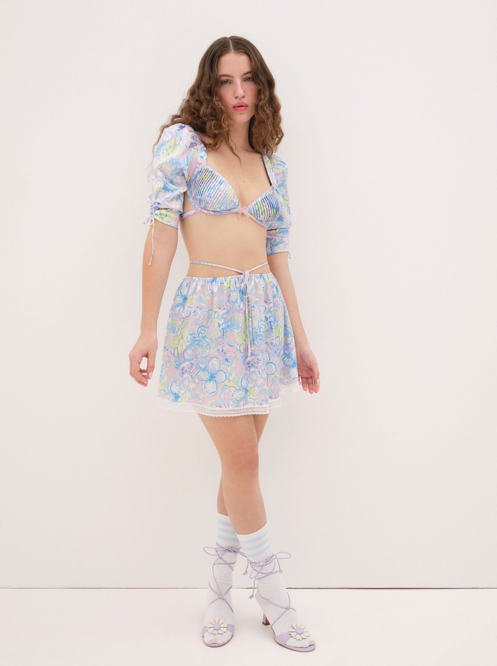 Midsummer Floral Skirt sold by For Love And Lemons product image thumbnail 3