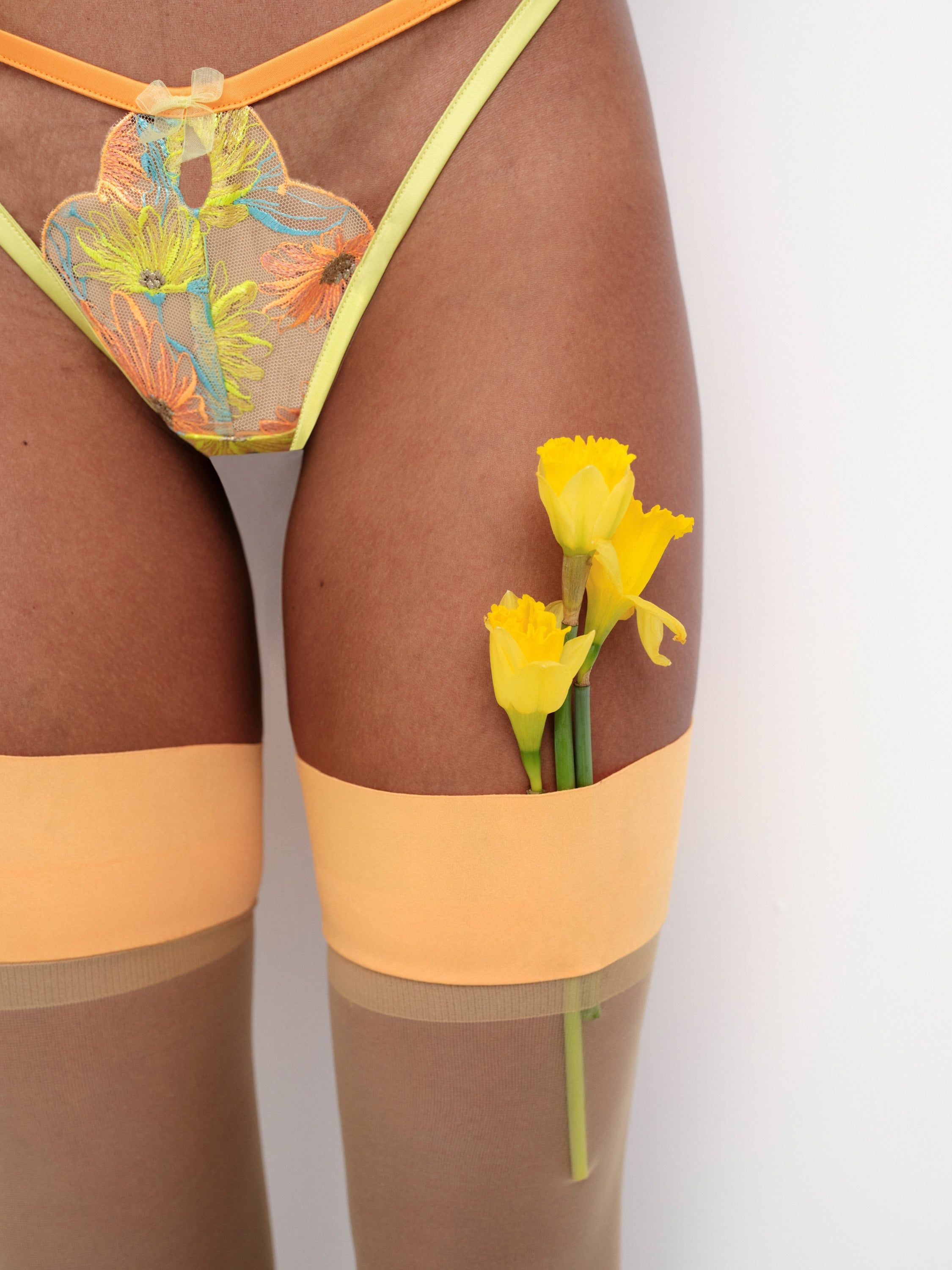 Waterlily Embroidery Thong Panty sold by For Love And Lemons product image thumbnail 5