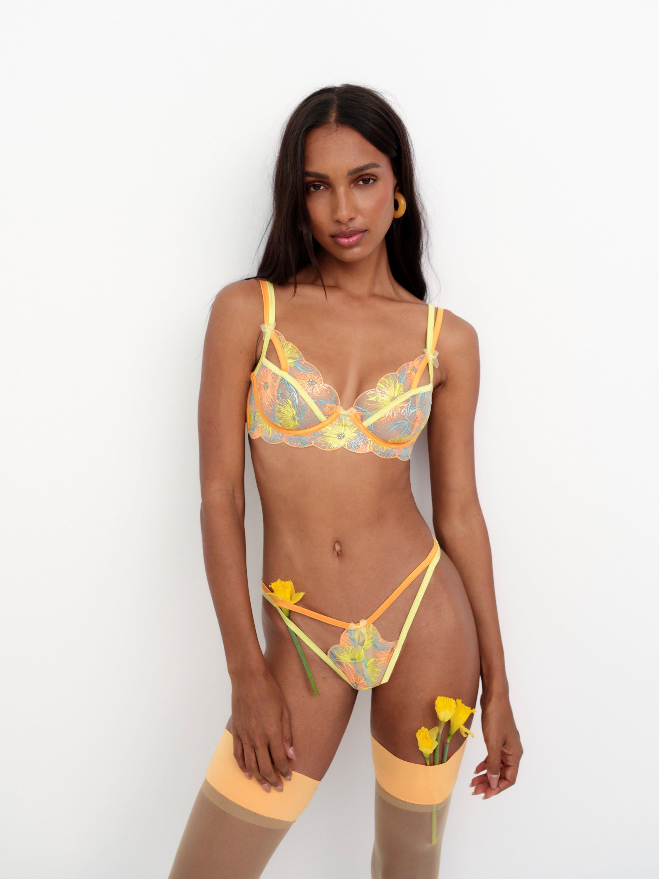 Waterlily Embroidery Thong Panty sold by For Love And Lemons product image thumbnail 2