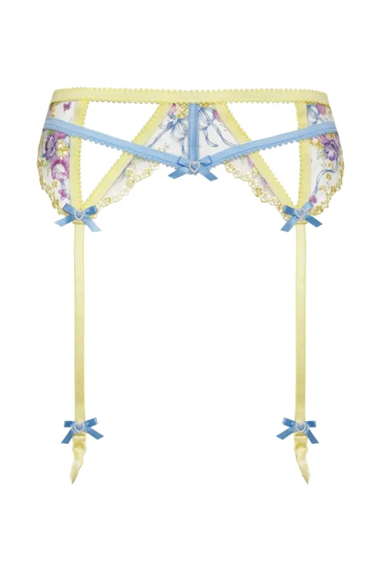 Lavender Meadows Embroidery Garter sold by For Love And Lemons