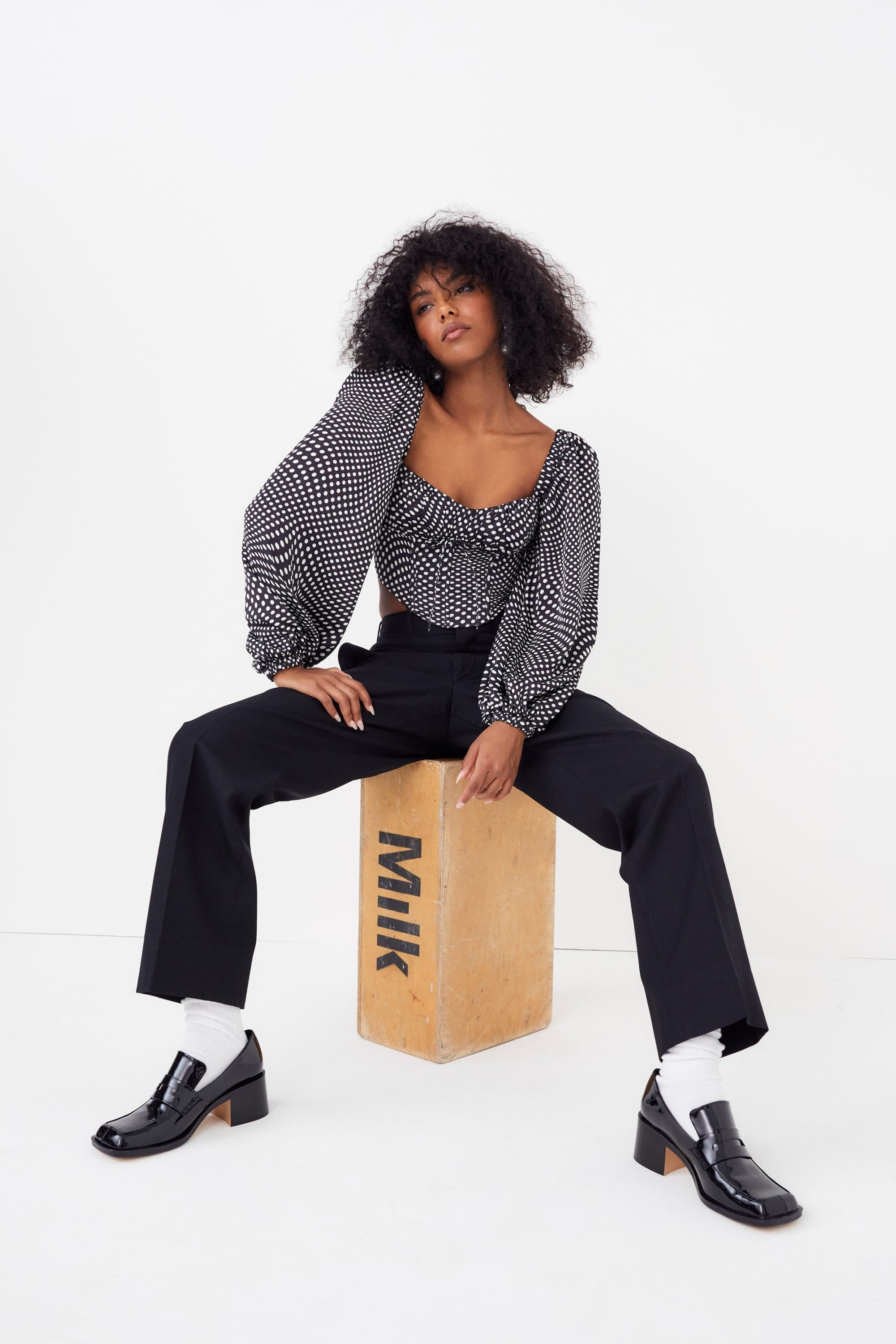 Kat Long Sleeve Corset Top sold by For Love And Lemons product image thumbnail 4