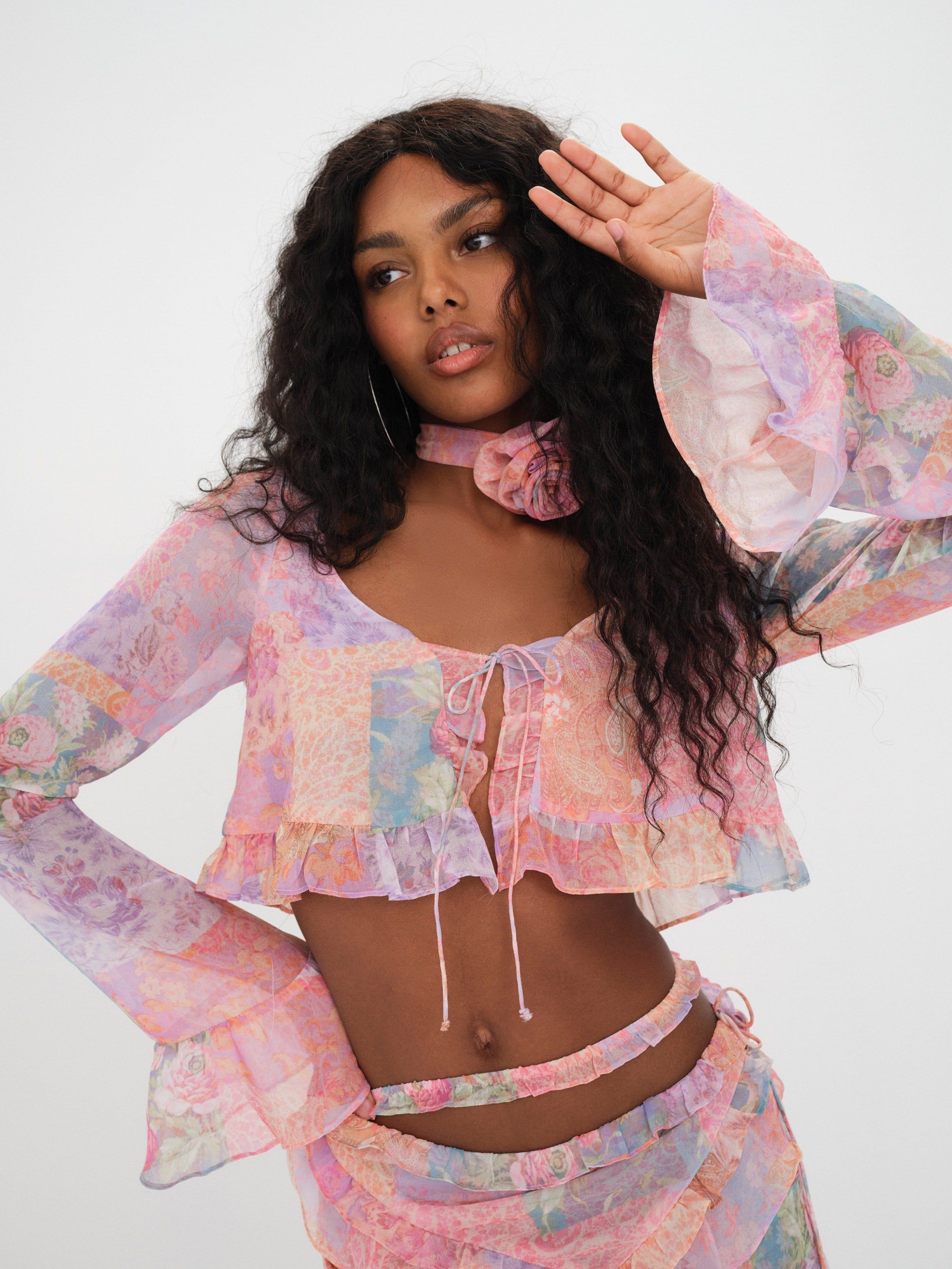 Mavis Crop Blouse sold by For Love And Lemons