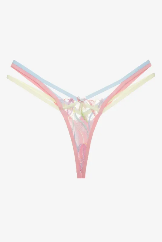 Pastel Tulips Thong Panty sold by For Love And Lemons