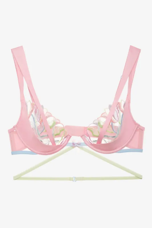 Pastel Tulips Underwire Bra sold by For Love And Lemons