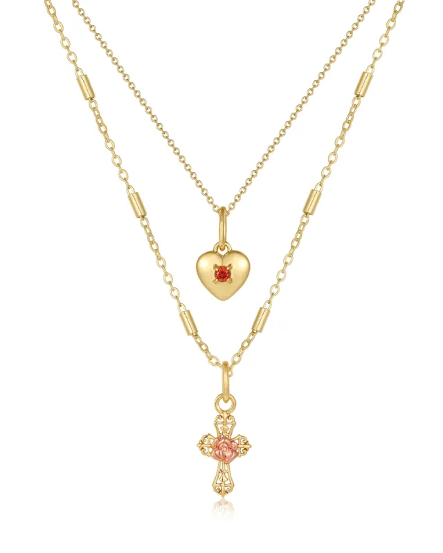 The Cross My Heart Charm Necklace sold by For Love And Lemons
