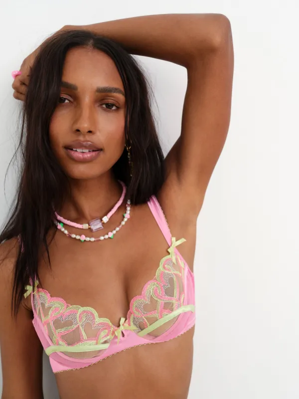 Hugging Hearts Embroidery Underwire Bra sold by For Love And Lemons