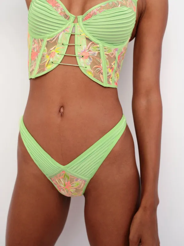 Electric Fields Embroidery High-waist Panty sold by For Love And Lemons