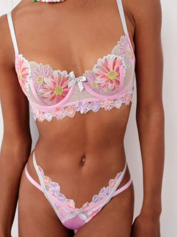 Aster Embroidery Underwire Bra sold by For Love And Lemons