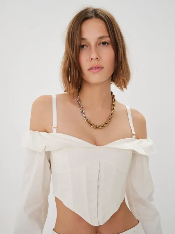 Sally Long Sleeve Corset Top sold by For Love And Lemons