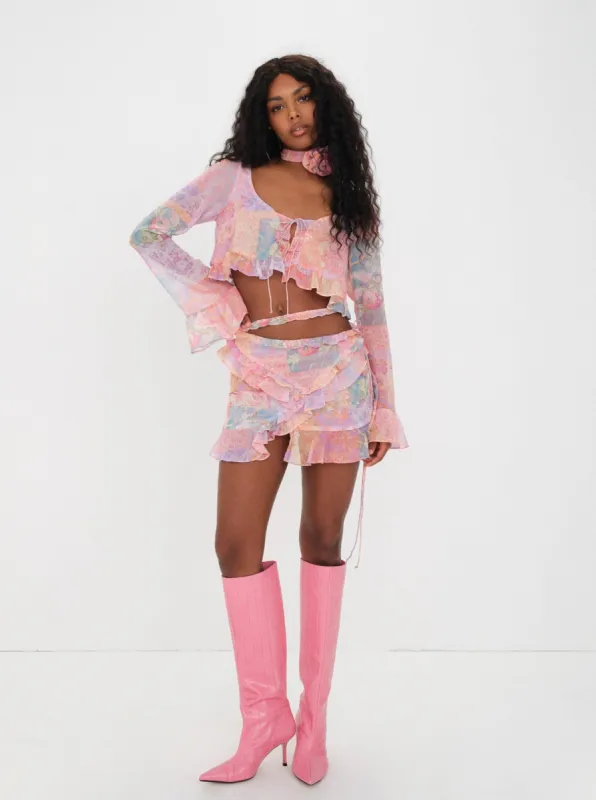 Arden Mini Skirt sold by For Love And Lemons