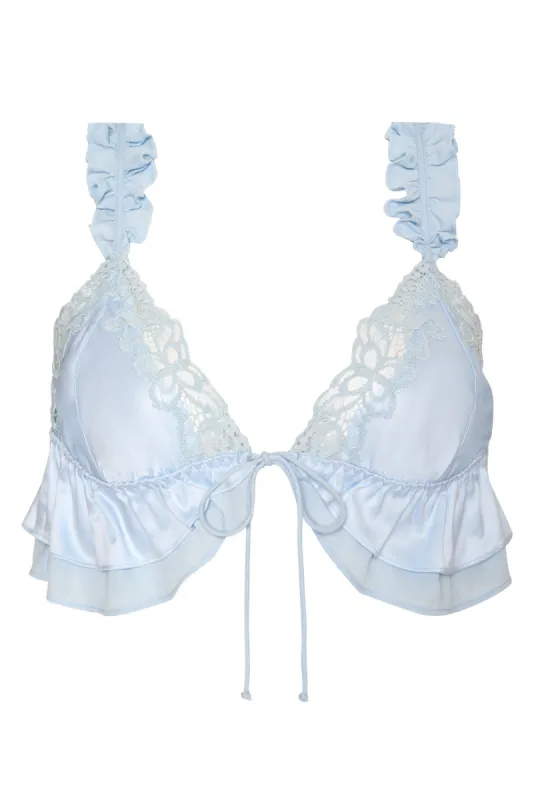 Butterfly Lace Ruffle Bra sold by For Love And Lemons