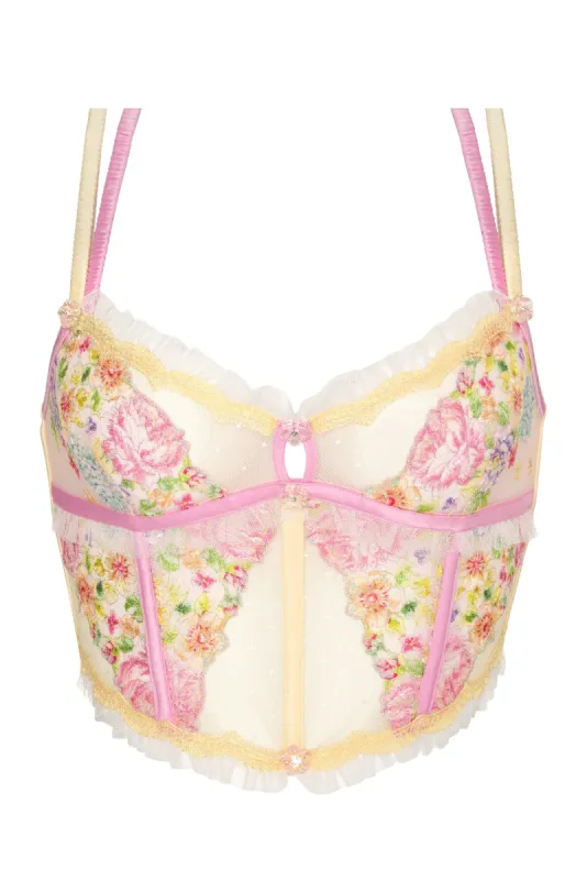 Floral Frenzy Bustier sold by For Love And Lemons