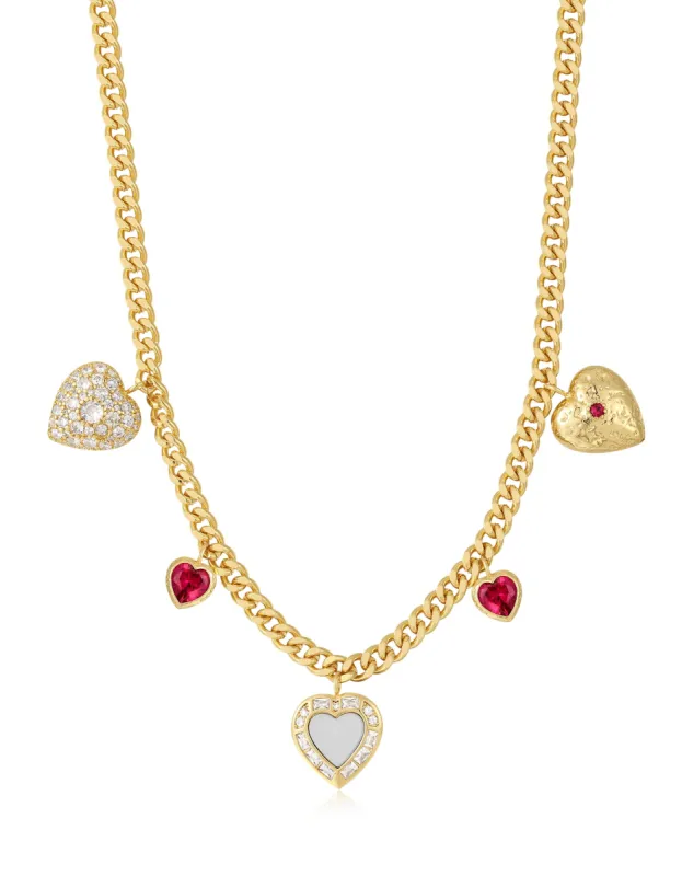 Luv AJ x FL&L Hanging Heart Charm Necklace sold by For Love And Lemons