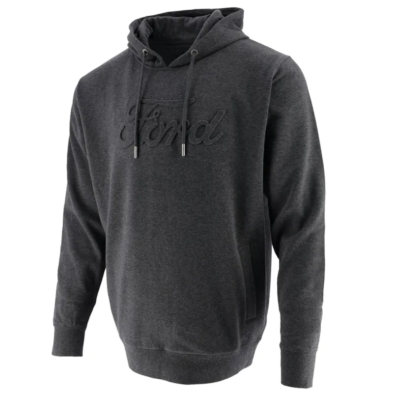 Ford Mens Embossed Script Gray Fleece Hoodie sold by Ford