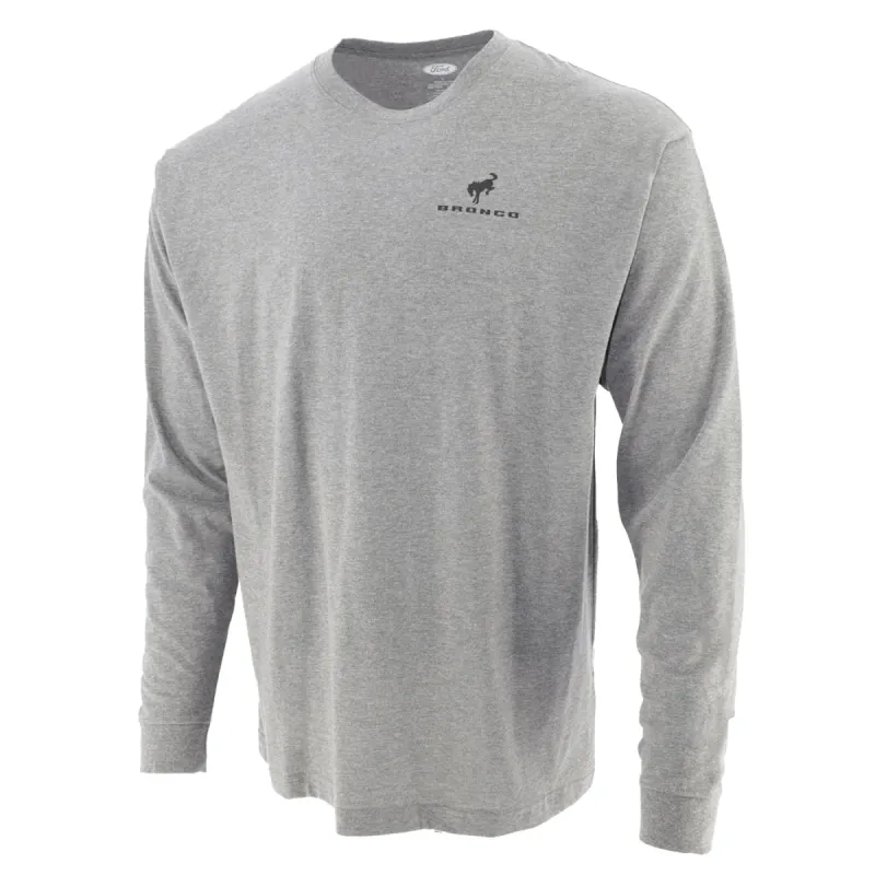 Ford Bronco Men's Built Wild Mountains Long Sleeve T-Shirt sold by Ford