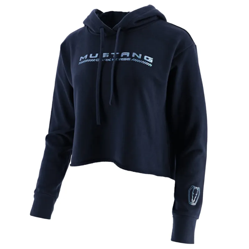 Ford Mustang Dark Horse Womens Sueded Pullover Cropped Hoodie sold by Ford