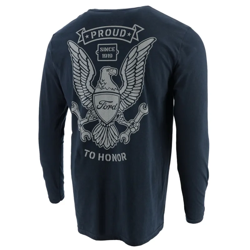Ford Proud to Honor Men's Eagle Long Sleeve T-Shirt sold by Ford