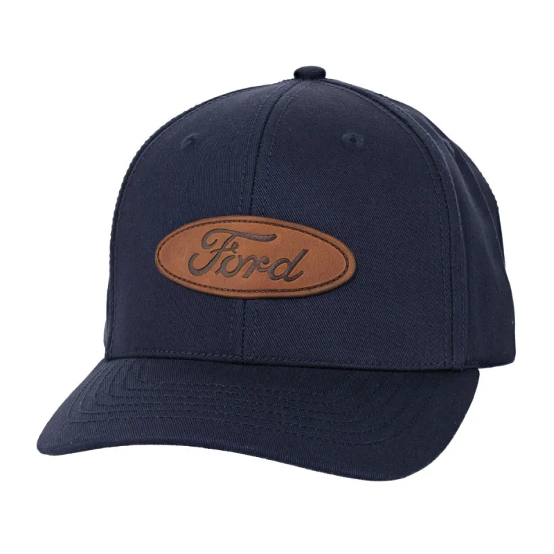 Ford Logo Men's Oval Leather Patch Slideback Hat sold by Ford