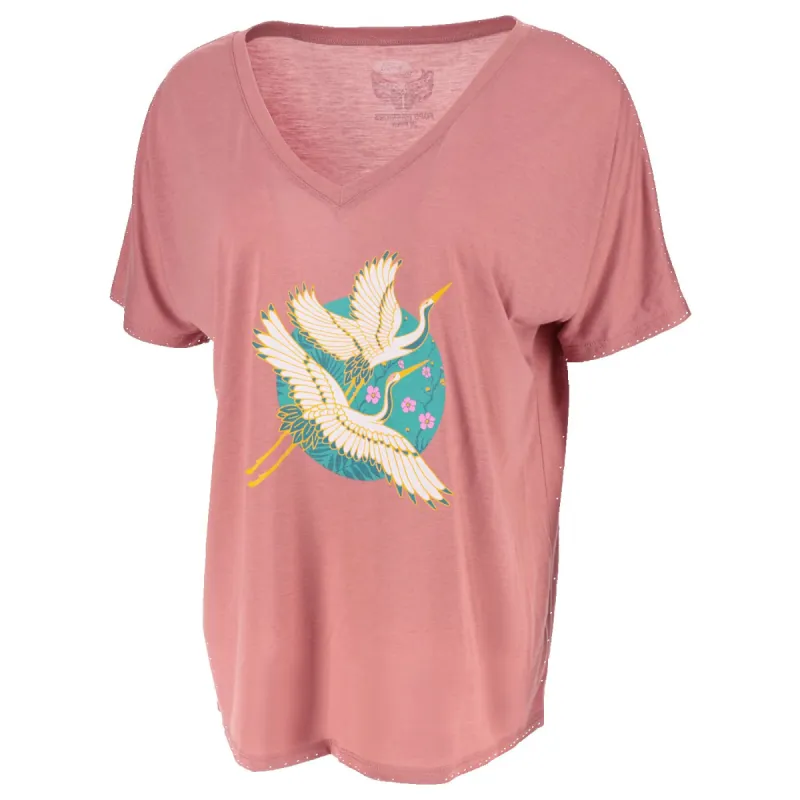 Ford Warriors In Pink Womens Take Flight Oversized V Neck T-Shirt sold by Ford