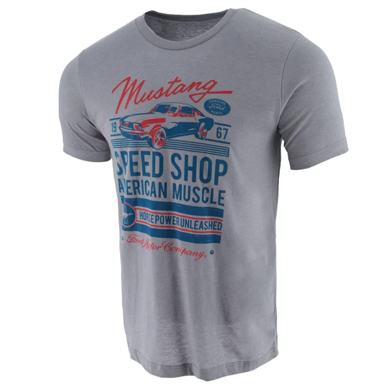 Ford 1967 Mustang Mens Speed Shop American Muscle T-Shirt sold by Ford