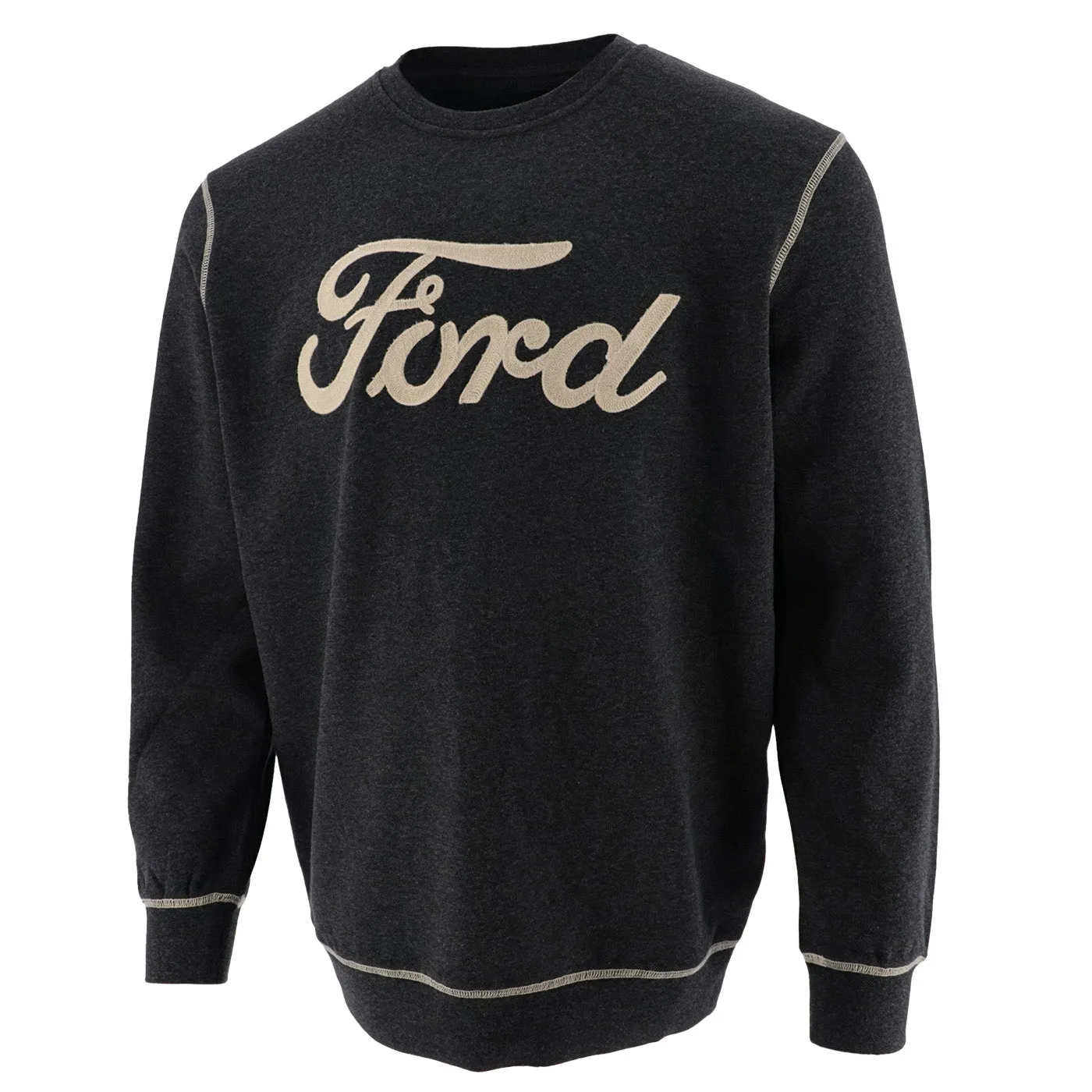 Ford Logo Mens Fleece Pullover Crew Neck Sweatshirt sold by Ford