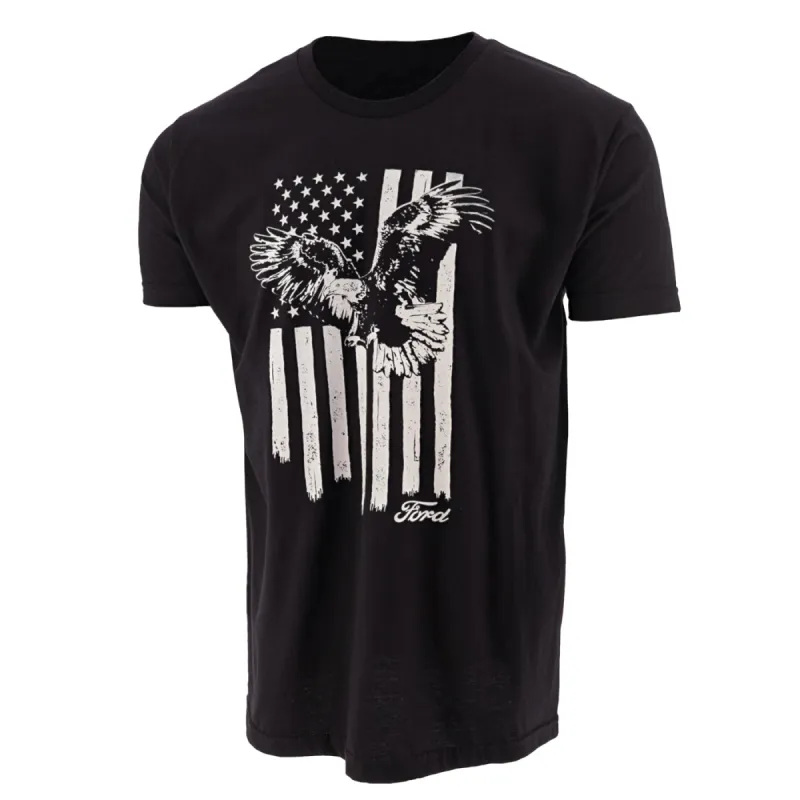 Ford Men's Proud to Honor Eagle Flag T-Shirt made by Ford