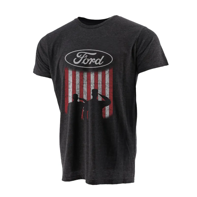 Proud To Honor Ford Shield Flag Salute Men's T-Shirt made by Ford