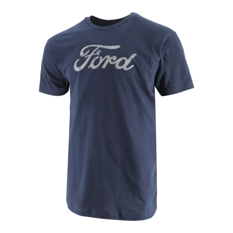 Ford Mens Distressed Script Short Sleeve T-Shirt sold by Ford
