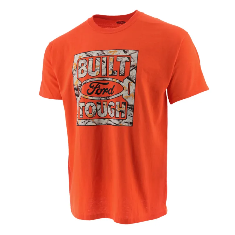 Built Ford Tough Mens Camo Logo Orange T-Shirt sold by Ford