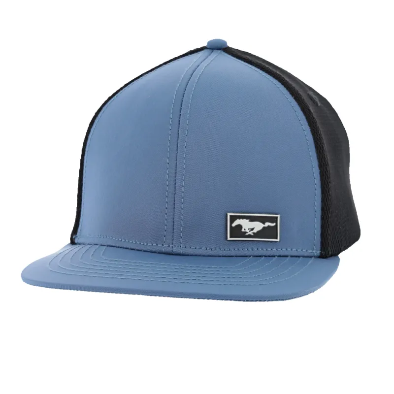 Ford Mustang Silicone Patch Blue Black Mesh Back Hat sold by Ford
