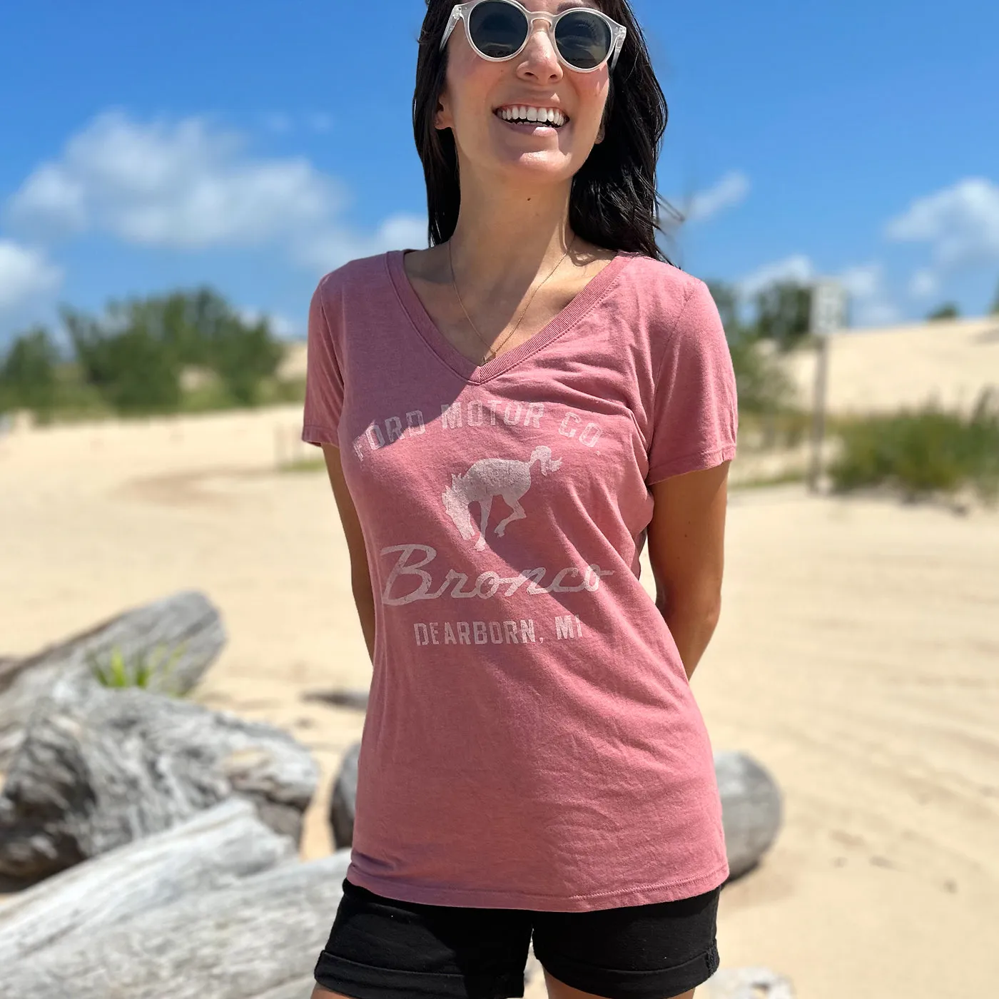 Ford Motor Co Bronco Womens Vintage V Neck T-Shirt sold by Ford product image thumbnail 2