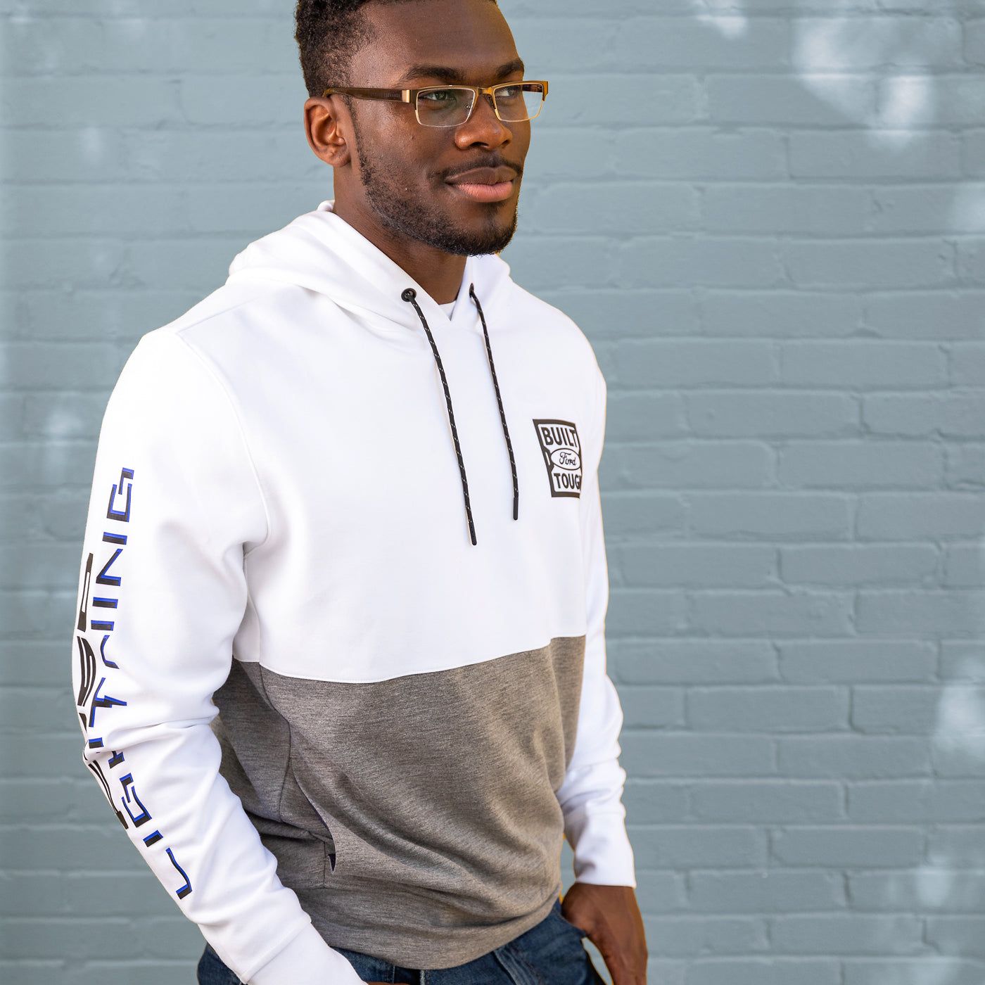 Ford F-150 Lightning Mens Colorblock Hooded Sweatshirt sold by Ford product image thumbnail 2