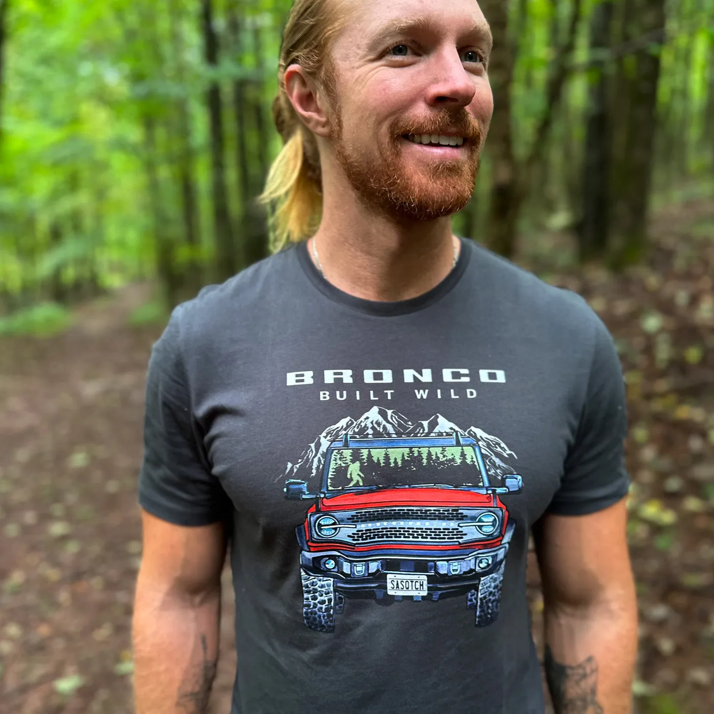 Ford Bronco Built Wild Mens Mountain Truck T-Shirt sold by Ford product image thumbnail 2
