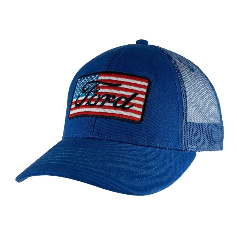 Ford Script Flag Patch Snapback Hat sold by Ford
