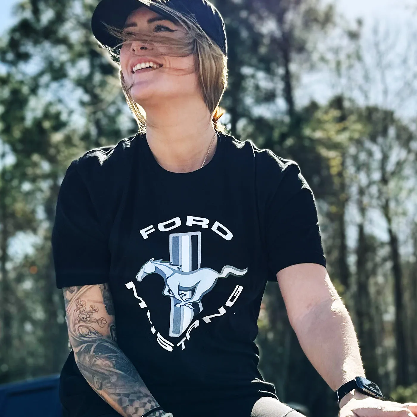 Ford Mustang Men's Tribar Greyscale T-Shirt sold by Ford product image thumbnail 4