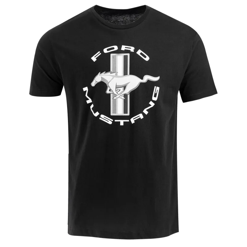 Ford Mustang Men's Tribar Greyscale T-Shirt sold by Ford