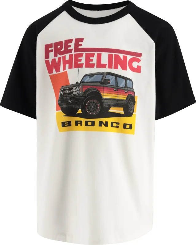 Ford Bronco Free Wheeling Youth Retro Baseball T-Shirt sold by Ford