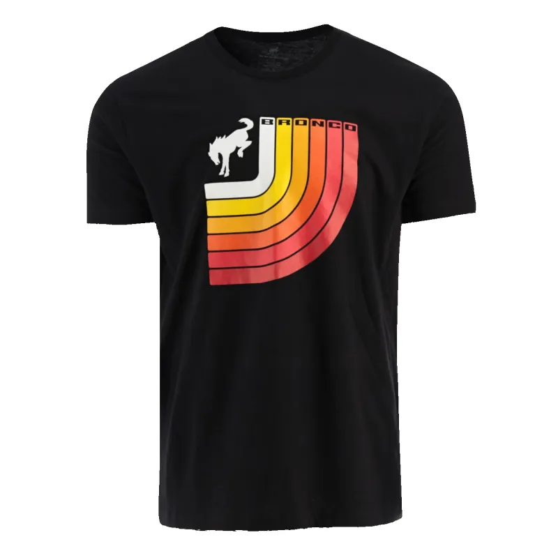 Ford Bronco Free Wheeling Retro Stripes Black T-Shirt sold by Ford