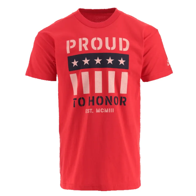 Ford Proud To Honor Mens Graphic Flag Short Sleeve T-Shirt made by Ford